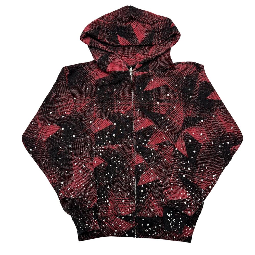 Sp5der Star Plaid Full Zip Hoodie Unisex XS Young Thug Streetwear